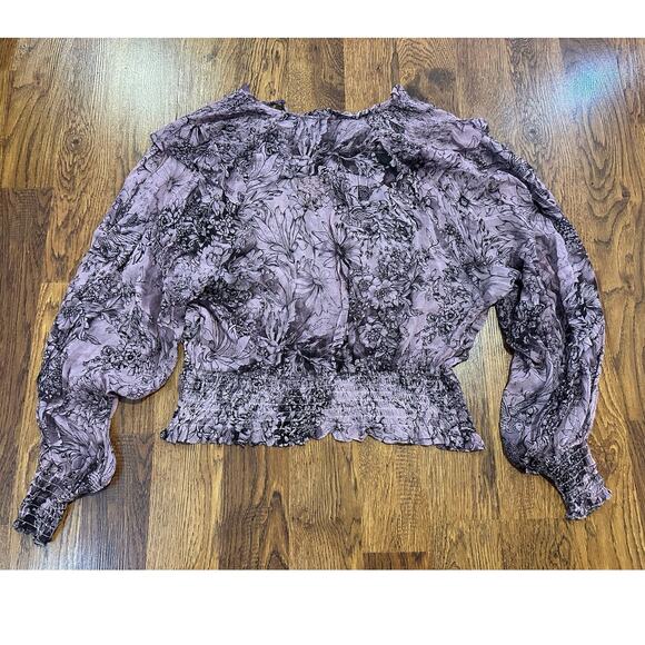 Anthropologie Women’s Sheer Floral Blouse – Light Purple – Size XL – Boho Chic - Picture 2 of 8